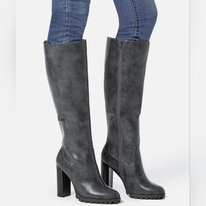 JustFab Gray Tall Boots (9.5)